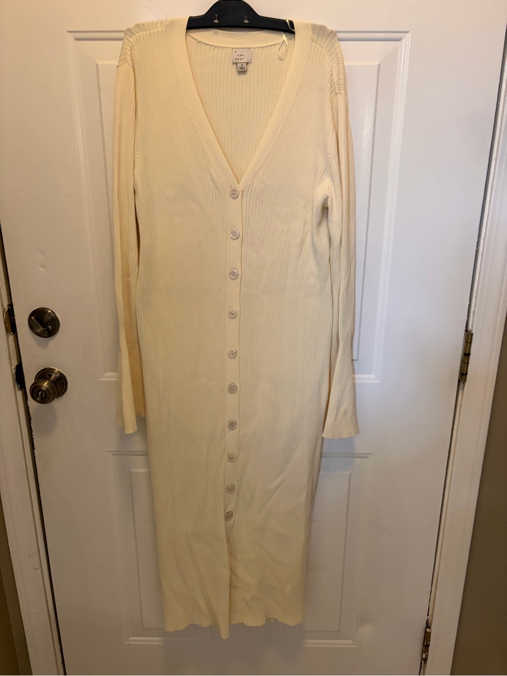 a new day Cream Ribbed Knit Top